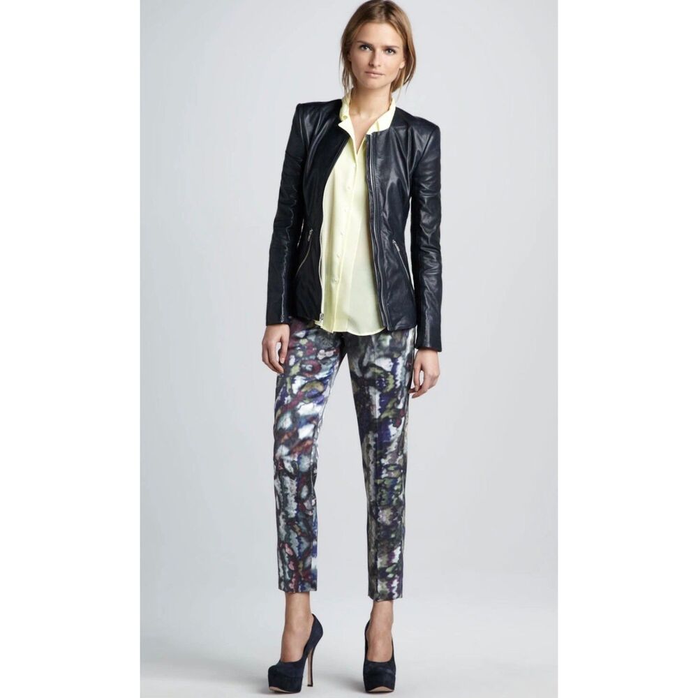 THEYSKENS THEORY 100% Silk Abstract Printed Artsy Art-to-Wear Trousers, Sz 8